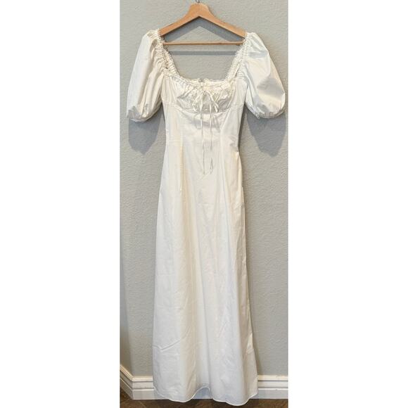 House of CB Felizia White Puff Sleeve Maxi Sundress Size XS - Picture 15 of 16